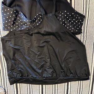 Black Polka Dot swim Top